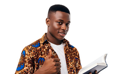 African Student Reading Book Success Approval Education Study Knowledge