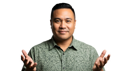 Confident man presenting idea handsome speaker portrait lifestyle headshot