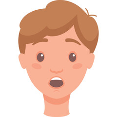 Surprised Young Man With Wide Eyes And Open Mouth A Light Brown Hairstyle On A Transparent Background