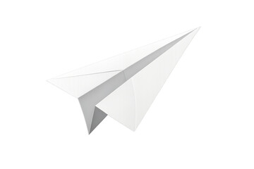 White paper airplane soaring, symbolizing freedom, communication, innovation, childhood, and simple flight