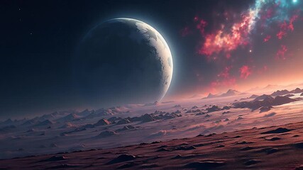 planets in a vibrant nebula cosmic scene space ; fantasy art background - Powered by Adobe