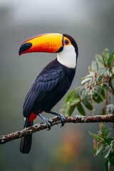 Obraz premium toucan on a branch, generation AI 