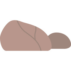 Two Brown Smooth Rocks Isolated on a Transparent White Background Minimalist Design Element Earth Tones