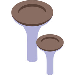 Two Abstract Sculptures With Smooth Rounded Tops In Brown And Light Blue Colors Rendered In A 3D Style With A Transparent Background