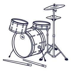 Drum set, a vector illustration of a drumkit