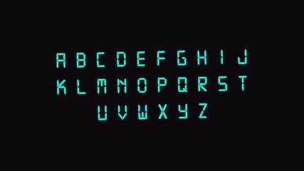 Digital Alphabet letter sign animation on black background,digital font alphabet letter animated alphabet letter with alpha channel in 4k. - Powered by Adobe