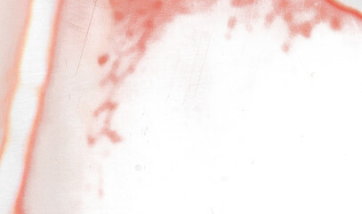 Vintage photo lens vignette template with dust and splatters and red glare on transparent background (png image). Useful for design, vintage film effects, and backgrounds