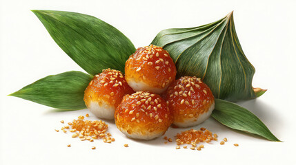 malaysian onde-onde with palm sugar filling
