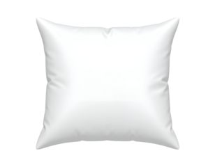 Soft White Square Pillow Isolated on Black Background