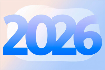 Bright and transparent numbers 2026 shine, symbolizing the arrival of New Year's Eve and Christmas festivities. This design captures the excitement of the upcoming celebrations.