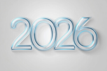 The shining numbers 2026 are displayed in a transparent style, representing the excitement of the upcoming New Year's Eve and the festive spirit of Christmas.