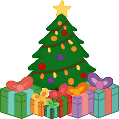 christmas tree with gifts