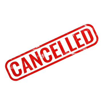 Red cancelled stamp graphic isolated on transparent background