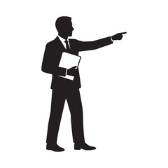 business man pointing at something