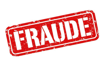 Red fraude stamp isolated on transparent background