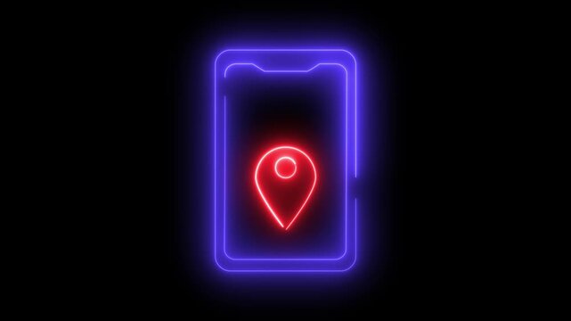 Neon light effect animation of a book icon with a wallet
