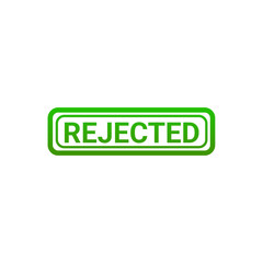 Green Rejected Stamp Icon – Vector Symbol for Denied, Cancelled, Declined, Blocked Actions