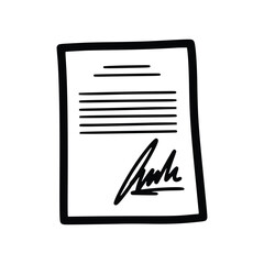 HandDrawn Contract Document with Signature Agreement and Legal Implications.