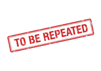 Red neon stamp to be repeated isolated on transparent background