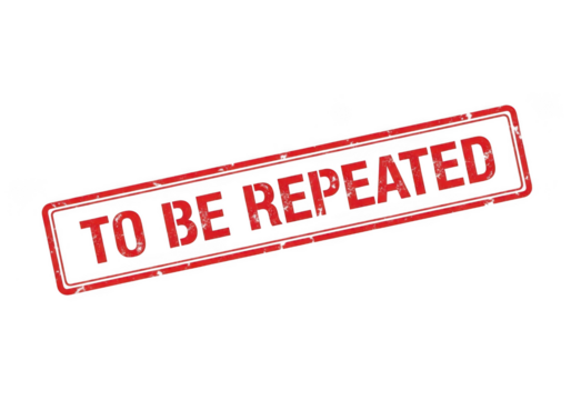 Red neon stamp to be repeated isolated on transparent background - Powered by Adobe