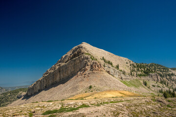 Elk Mountain Stand Proud Under Dark Blue Sky In Grand Teton