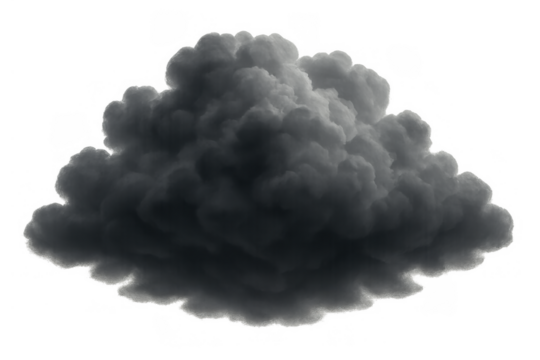 Dark storm cloud forming, bringing severe weather, rain, and potential natural disaster. Ominous atmosphere element