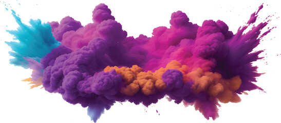 Vibrant Aquarelle Watercolor Paint Splash and Stain with Multicolor Brush Strokes on Clean White Canvas for Fresh Modern Art Design