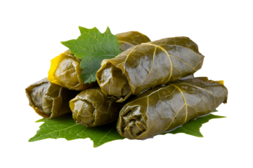 Delicious stuffed grape leaves appetizer on a dark background