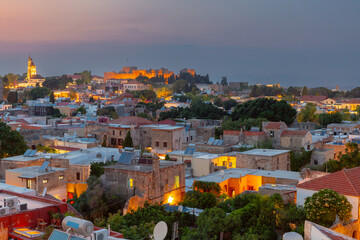 Palace of the Grand Master at Sunset, Rhodes, Greece