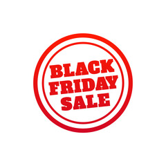 Red Friday Sale Stamp Icon – Minimalist Vector for Ecommerce & Promotions