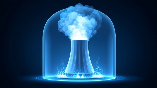 chimney emitting carbon dioxide gas which is immediately captured by a futuristic transparent dome and piped underground, glowing blue energy lines representing the capture process, stylized 