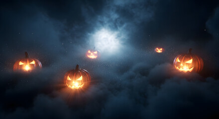 Fototapeta premium Dark Misty Pumpkin Glow