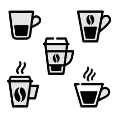 coffee cup icon set