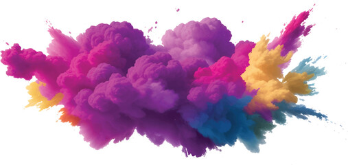 Bright Rainbow Watercolor Splash Texture Background with Artistic Brush Strokes and Paint Splatter Isolated on White for Design and Print Use