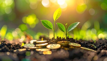 Growing Money Tree Financial Growth and Investment Success Concept