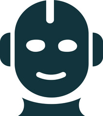 Modern robot head icon a futuristic android face symbolizing technology and innovation intelligence