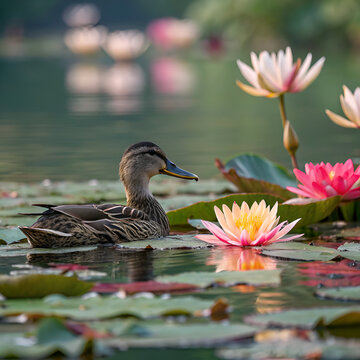 duck on the lake