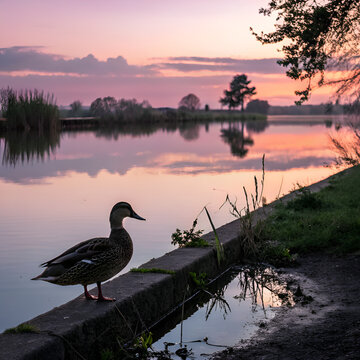 sunset on the river