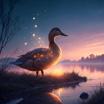 duck on the lake