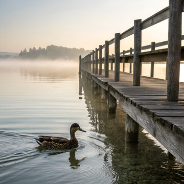 duck on the pier