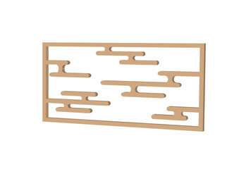 立体的な霞模様のベージュパターン｜3D押し出し効果のある和風テクスチャ