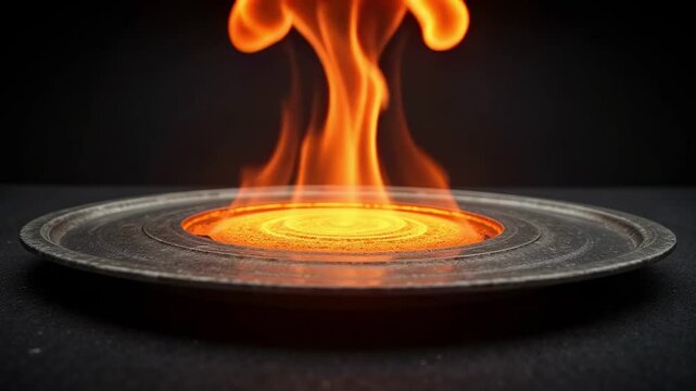 Modern fireplace ethanol flames dance against a dark backdrop, creating warmth and ambiance perfect for cozy evenings in stylish interiors