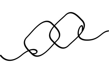 Link illustration with continuous line design. Interesting abstract line art design.