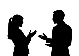 Business Professionals in Conversation Silhouette