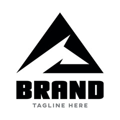 Modern mountain logo letter P