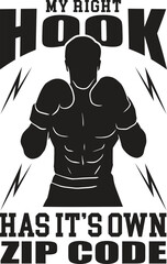Powerful boxing silhouette design with electrifying energy, perfect for fitness brands and motivational campaigns that pack a punch, it's a champion aesthetic