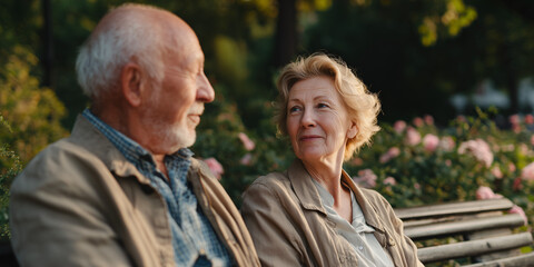 Loving couple enjoying the moment, smiling and enjoying the day at the park