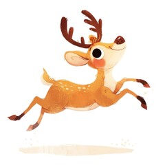 Fototapeta premium Cute cartoon reindeer illustration