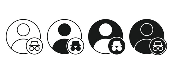 Account in incognito mode. Vector illustration