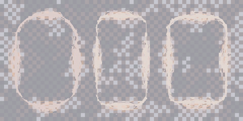 Three abstract frames with a pixelated background and a watercolor effect